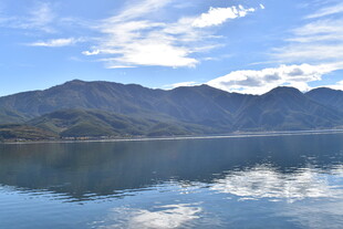 宁静山水湖景 云影倒映