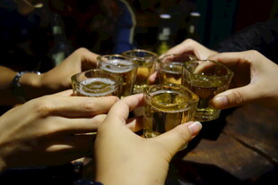 朋友相聚举杯畅饮时刻