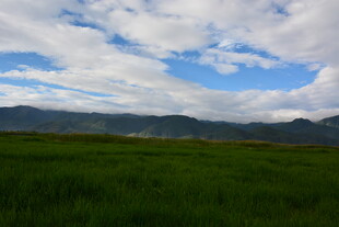 草原蓝天远山风景如画