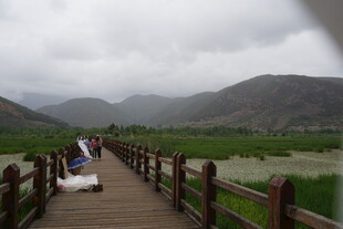 木栈道上的山野漫步