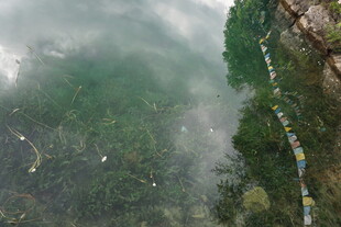 云雾缭绕的山间景色