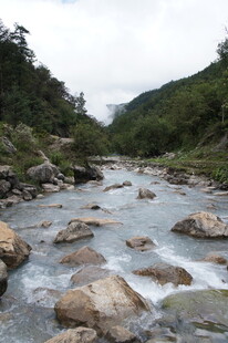 山间溪流 石滩潺潺流水