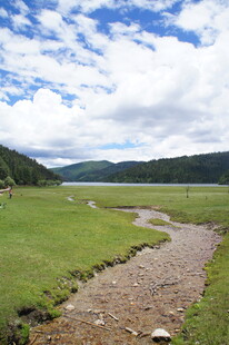 草原间蜿蜒的碎石小径