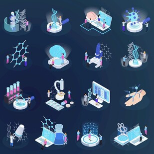 科技元素插画集合