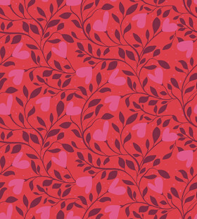 红色花卉藤蔓图案纹理