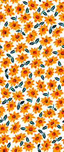 橙色花卉图案背景纹理