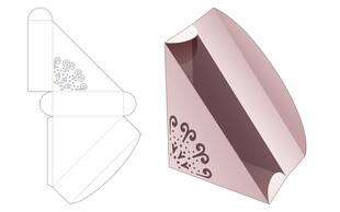 粉色镂空花纹礼品包装盒