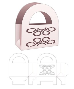 粉色镂空手提盒设计图