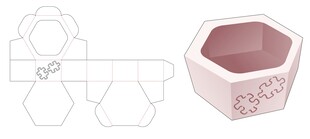 六边形粉色纸盒设计图