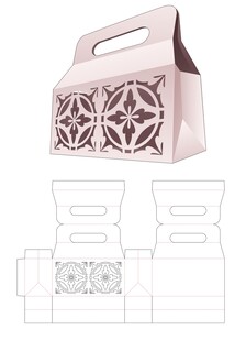 镂空花纹手提盒设计图