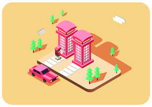 插画矢量图建筑