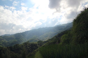 山间云雾缭绕的秀丽风景