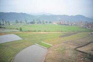 乡村田野风光俯瞰图