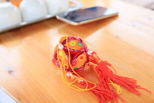 传统手工编织彩色流苏挂件