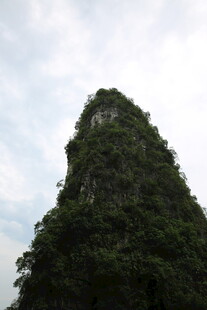 巍峨绿植覆盖的奇特山峰