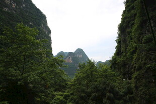 山间绿意盎然的秀丽景色