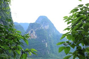 青山绿树间的秀丽山景