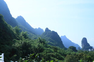 秀丽山峦与葱郁植被景观
