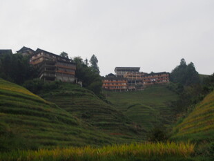 山坡上错落有致的传统民居