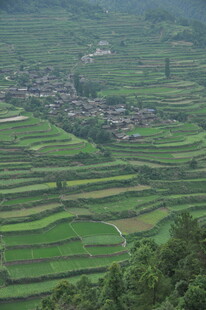 山间梯田村落美景