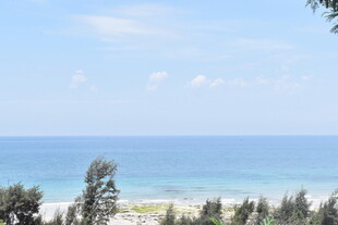 海边景致 蓝天绿树碧海