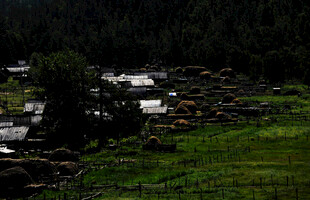 山间村落田园风光美景