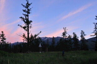 黄昏下的山林美景