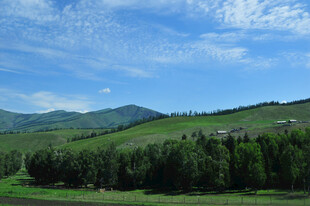 青山绿树间的美丽自然风光