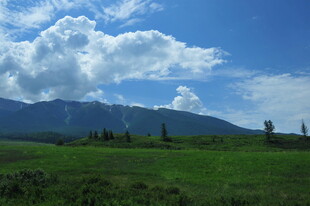 草原蓝天远山风景如画
