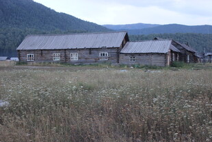 草原边的古朴木屋
