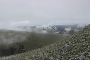 云雾缭绕的山间景致