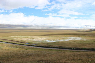 广袤草原上的蜿蜒公路