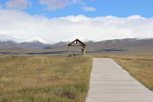 草原木径旁的小屋