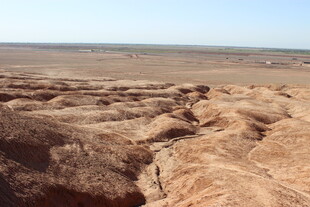 干旱大地的龟裂景象