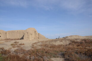 沙漠中的古老建筑遗迹