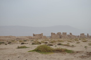 沙漠中的古老建筑遗迹