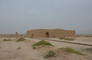 沙漠中的古老建筑遗迹