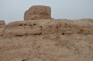 沙漠中的古老土筑遗迹