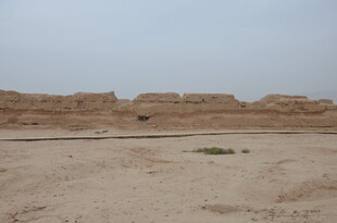 沙漠中的古老土垣遗迹