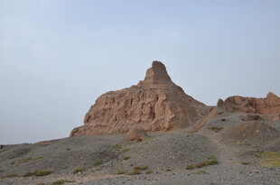 沙漠中的奇特土丘景观