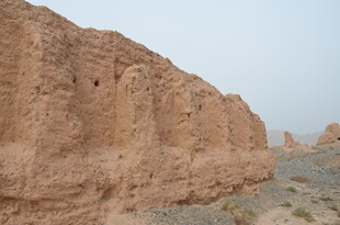 沙漠中的古老土壁遗迹