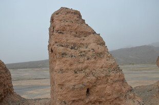 沙漠中的古老土塔遗迹