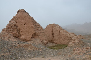 沙漠中的奇特土丘景观