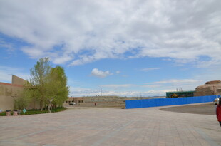 开阔户外场地与蓝天绿树