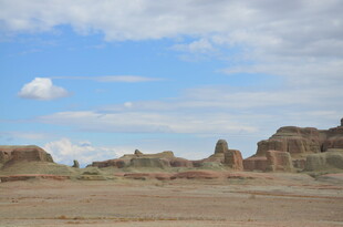 荒凉戈壁地貌景观