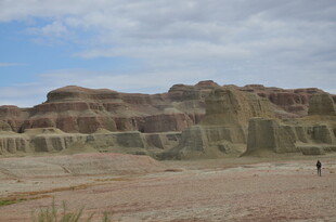 荒漠中的奇特土丘景观