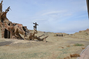 沙漠中的奇特树屋景观