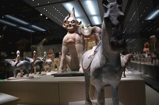 博物馆中的雕塑展品