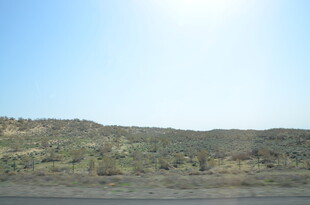 公路边的开阔山野风光