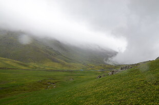 云雾缭绕的山间绿色景致